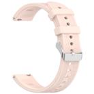 18mm Rhombus Texture Quick Release Buckle Silicone Watch Band(Light Pink) - 3