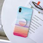 For iPhone XS Max Marble Anti-drop TPU Protection Back Cover with Folding Holder(Rainbow) - 1