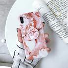 For iPhone XS Max Marble Anti-drop TPU Protection Back Cover with Folding Holder(Rust red) - 1