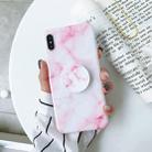 For iPhone XS Max Marble Anti-drop TPU Protection Back Cover with Folding Holder(Powder white) - 1