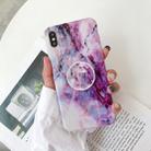 For iPhone XS Max Marble Anti-drop TPU Protection Back Cover with Folding Holder(Z9) - 1