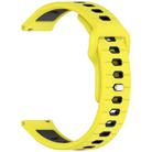 20mm Two Color Reverse Buckle Striped Silicone Watch Band(Yellow Black) - 3