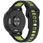 20mm Two Color Reverse Buckle Striped Silicone Watch Band(Black Green) - 2