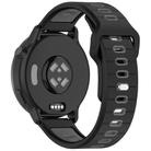 20mm Two Color Reverse Buckle Striped Silicone Watch Band(Black Gray) - 2