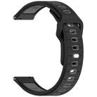 20mm Two Color Reverse Buckle Striped Silicone Watch Band(Black Gray) - 3