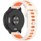 22mm Two Color Reverse Buckle Striped Silicone Watch Band(Starlight Orange) - 2