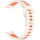 22mm Two Color Reverse Buckle Striped Silicone Watch Band(Starlight Orange) - 3