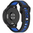22mm Two Color Reverse Buckle Striped Silicone Watch Band(Black Blue) - 2