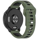 22mm Two Color Reverse Buckle Striped Silicone Watch Band(Green Black) - 2