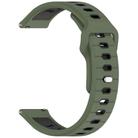 22mm Two Color Reverse Buckle Striped Silicone Watch Band(Green Black) - 3