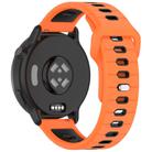 22mm Two Color Reverse Buckle Striped Silicone Watch Band(Orange Black) - 2