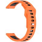 22mm Two Color Reverse Buckle Striped Silicone Watch Band(Orange Black) - 3