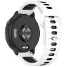 22mm Two Color Reverse Buckle Striped Silicone Watch Band(White Black) - 2