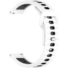 22mm Two Color Reverse Buckle Striped Silicone Watch Band(White Black) - 3