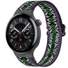For vivo Watch 5 Ethnic Style Elastic Nylon Braided Watch Band(Green Purple) - 1