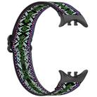 For vivo Watch 5 Ethnic Style Elastic Nylon Braided Watch Band(Green Purple) - 3