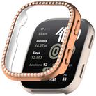 For Amazfit Bip 6 Single Row Diamond Half Coverage Hollow TPU Watch Protective Case(Rose Gold) - 1