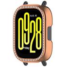 For Redmi Watch 5 Active Single Row Diamond Half Coverage Hollow PC Watch Protective Case(Rose Gold) - 2