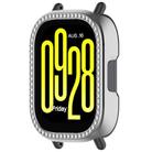 For Redmi Watch 5 Active Single Row Diamond Half Coverage Hollow PC Watch Protective Case(Silver) - 2