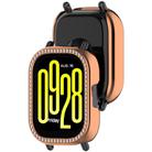 For Redmi Watch 5 Lite Single Row Diamond Half Coverage Hollow PC Watch Protective Case(Rose Gold) - 3