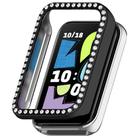 For Honor Band 10 Single Row Diamond Half Coverage Hollow PC Watch Protective Case(Black) - 1