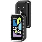 For Honor Band 10 Single Row Diamond Half Coverage Hollow PC Watch Protective Case(Black) - 3