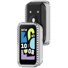 For Honor Band 10 Single Row Diamond Half Coverage Hollow PC Watch Protective Case(Transparent) - 3