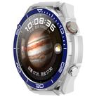 For Huawei Watch 4 Pro Change to Watch Ultimate Design Half Coverage Hollow PC Watch Protective Case(White Blue) - 2