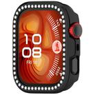 For Huawei Watch Fit 4 Single Row Diamond Half Coverage Hollow PC Watch Protective Case(Black) - 2