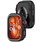 For Huawei Watch Fit 4 Single Row Diamond Half Coverage Hollow PC Watch Protective Case(Black) - 3