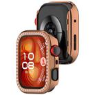For Huawei Watch Fit 4 Single Row Diamond Half Coverage Hollow PC Watch Protective Case(Rose Gold) - 3