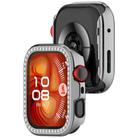 For Huawei Watch Fit 4 Pro Single Row Diamond Half Coverage Hollow PC Watch Protective Case(Silver) - 3
