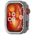 For Huawei Watch Fit 4 Pro Single Row Diamond Half Coverage Hollow PC Watch Protective Case(Transparent) - 2