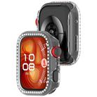 For Huawei Watch Fit 4 Pro Single Row Diamond Half Coverage Hollow PC Watch Protective Case(Transparent) - 3