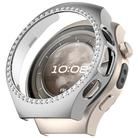 For Huawei Watch 5 42mm Single Row Diamond Half Coverage Hollow PC Watch Protective Case(Silver) - 1