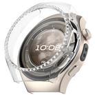 For Huawei Watch 5 42mm Single Row Diamond Half Coverage Hollow PC Watch Protective Case(Transparent) - 1