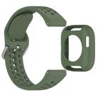 For Amazfit Bip 6 Sofe Case Integrated Silicone Watch Band(Dark Green) - 3