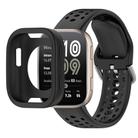 For Amazfit Bip 6 Sofe Case Integrated Silicone Watch Band(Black) - 1