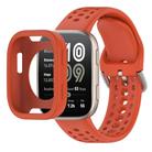 For Amazfit Bip 6 Sofe Case Integrated Silicone Watch Band(Red) - 1