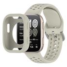 For Amazfit Bip 6 Sofe Case Integrated Silicone Watch Band(Grey) - 1