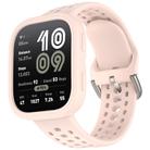 For Amazfit Bip 6 Sofe Case Integrated Silicone Watch Band(Light Pink) - 2