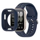 For Amazfit Bip 6 Sofe Case Integrated Silicone Watch Band(Ink Blue) - 1