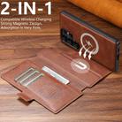 For Samsung Galaxy S22 Ultra 5G Suteni Q06 2-in-1 Multi-function Detachable Wallet MagSafe Phone Case(Brown) - 3