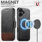 For iPhone 16 Plus Suteni Q06 2-in-1 Multi-function Detachable Wallet MagSafe Phone Case(Black) - 3