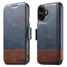 For iPhone 16 Plus Suteni Q06 2-in-1 Multi-function Detachable Wallet MagSafe Phone Case(Blue) - 1