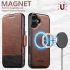 For iPhone 16 Suteni Q06 2-in-1 Multi-function Detachable Wallet MagSafe Phone Case(Brown) - 3