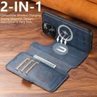 For iPhone 14 Suteni Q06 2-in-1 Multi-function Detachable Wallet MagSafe Phone Case(Blue) - 2