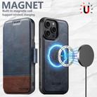 For iPhone 14 Suteni Q06 2-in-1 Multi-function Detachable Wallet MagSafe Phone Case(Blue) - 3