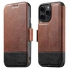 For iPhone 13 Pro Max Suteni Q06 2-in-1 Multi-function Detachable Wallet MagSafe Phone Case(Brown) - 1
