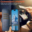 For iPhone 13 Pro Suteni Q06 2-in-1 Multi-function Detachable Wallet MagSafe Phone Case(Blue) - 3